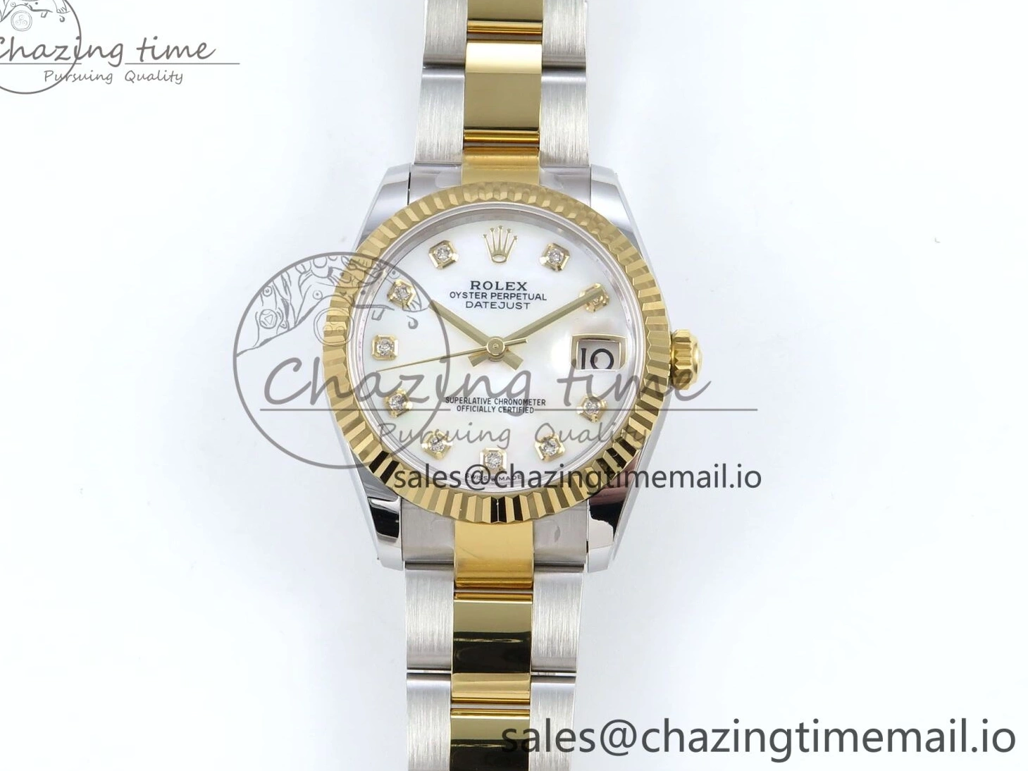 White ARF SS 904L MOP YG Best DateJust 1:1 Oyster ETA Steel 278273 Edition Bracelet 31 2688 on Dial 0110